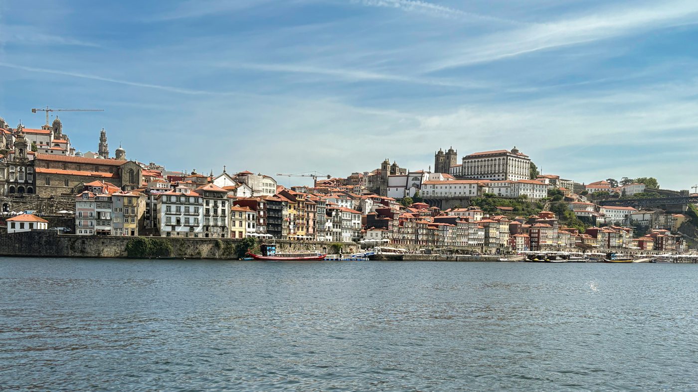 Colourful riverfront houses along the Douro River in Porto